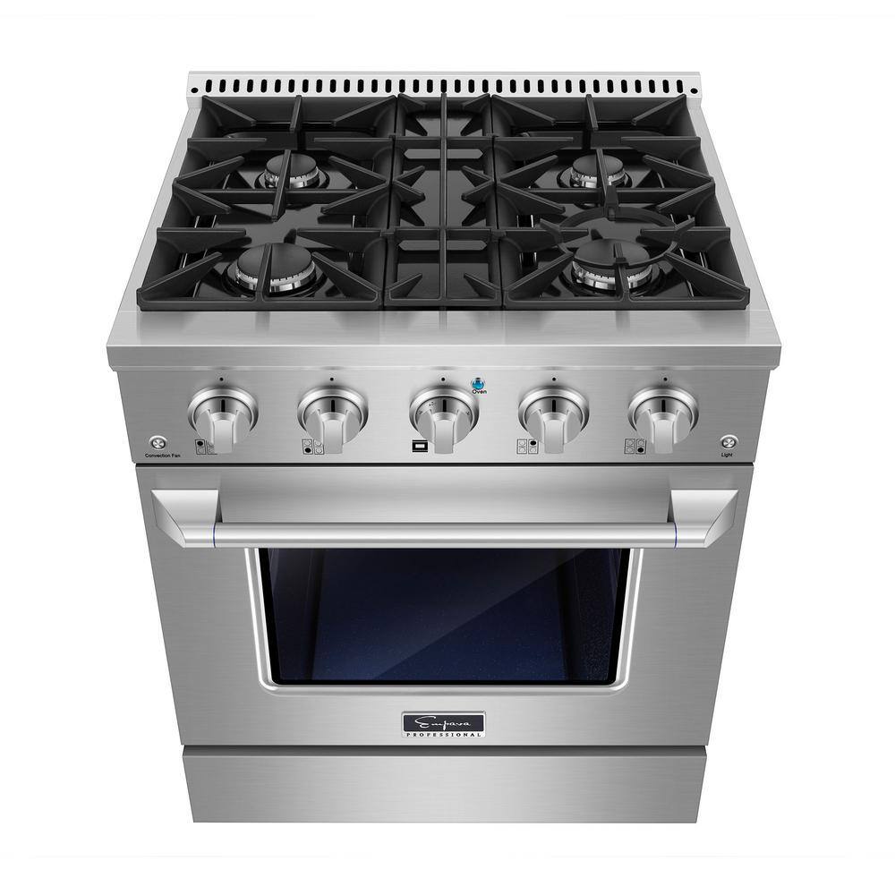 Empava 30 in. 4.2 cu. ft. Gas Range with 4 Sealed Ultra High-Low Burners in Stainless Steel EMPV-30GR07