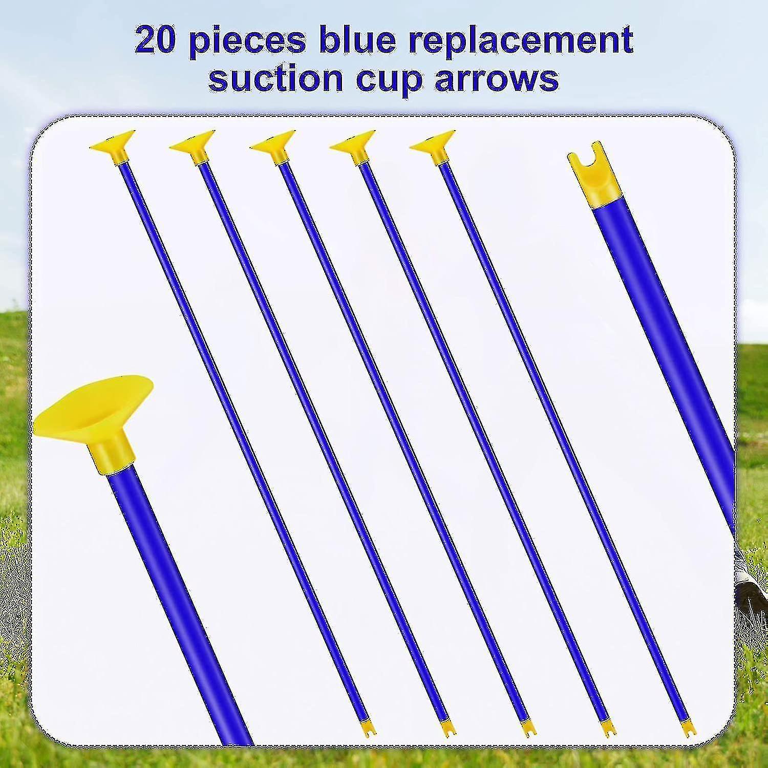 Replacement Suction Cup Arrows， For Archery Set For Kids，light Weight， Blue (20 Pack)