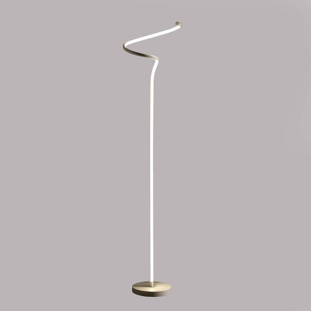 Modern Metal Spiral Floor Lamp includes Led Light Bulb Silver Ore International