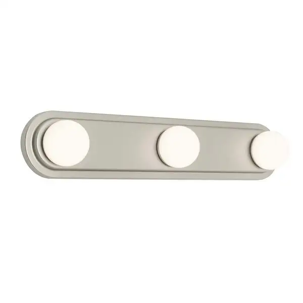 Hollywood 3-light ADA Satin Nickel LED Vanity, White Acrylic Shade