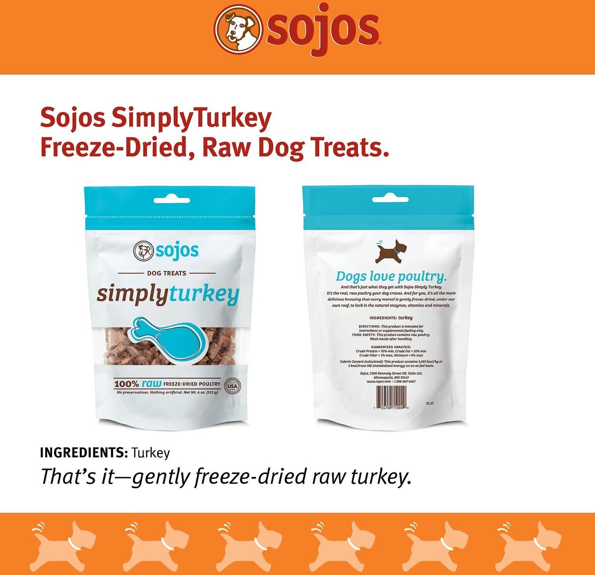 Sojos Simply Turkey Freeze-Dried Dog Treats