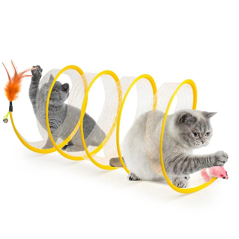 Collapsible feather plush cat toys