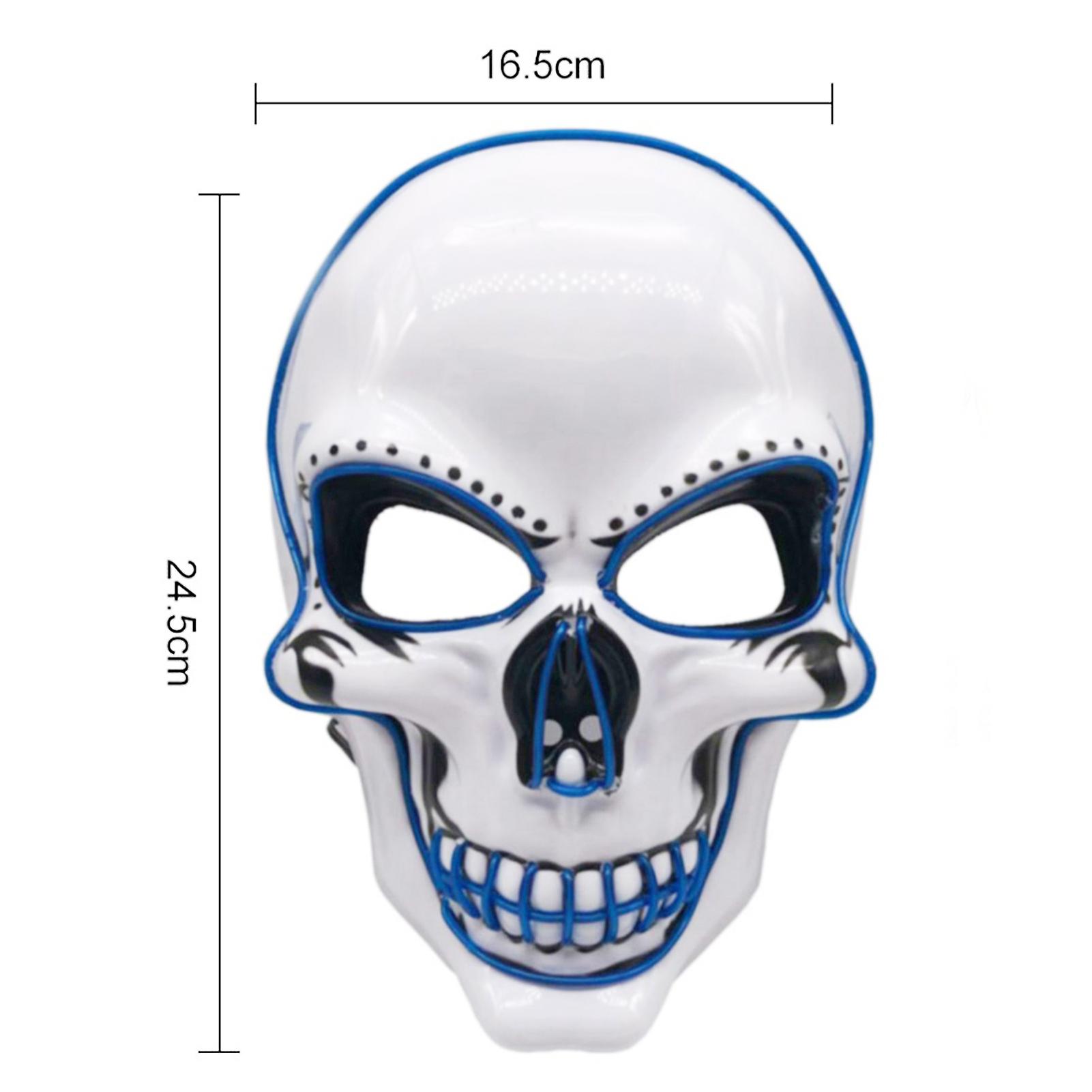 Halloween Mask El Wired Light Up Mask Cosplay Scary Mask For Halloween Festival Party Orange