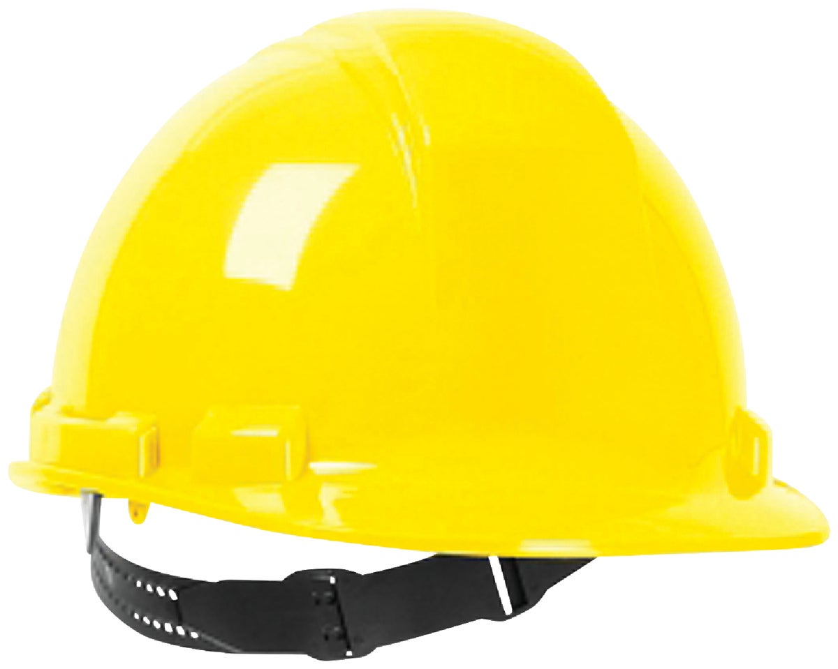 Safety Works Cap Style Non-Vented Hard Hat with Pin Lock 6 To 8 (19 In. To 25 In.) Yellow