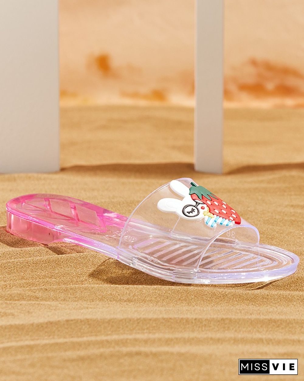 Clear Perspex Fruit Rabbit Pattern Slipper