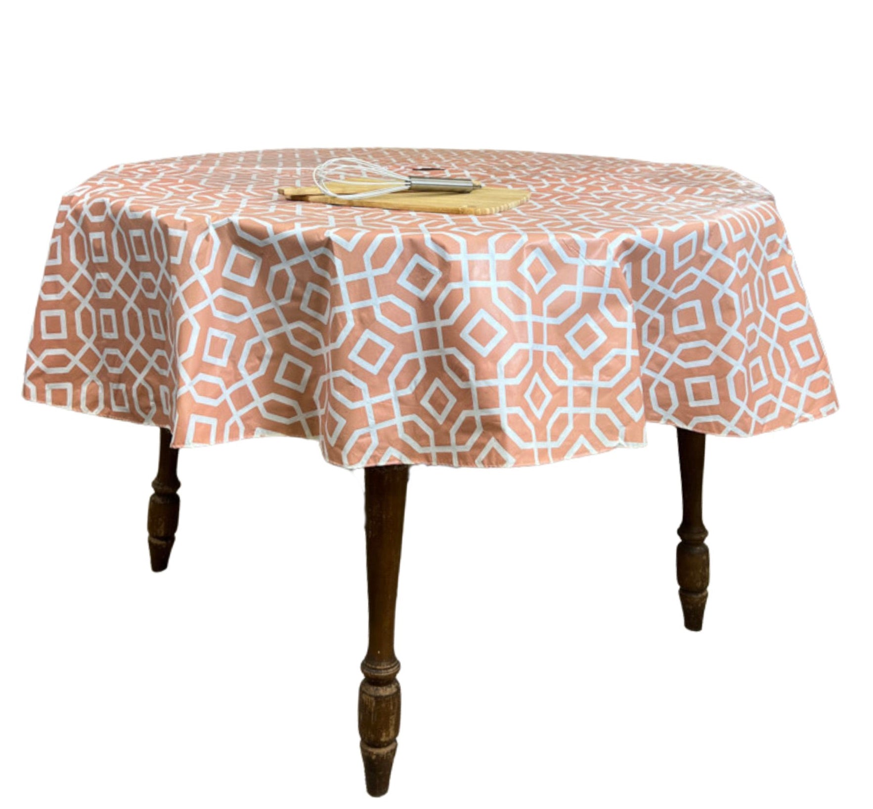 Summer Umbrella Vinyl Tablecloths: Patio Table Cover with Hole and Zipper Closure for Umbrella, 52" x 70" Inch Rectangle