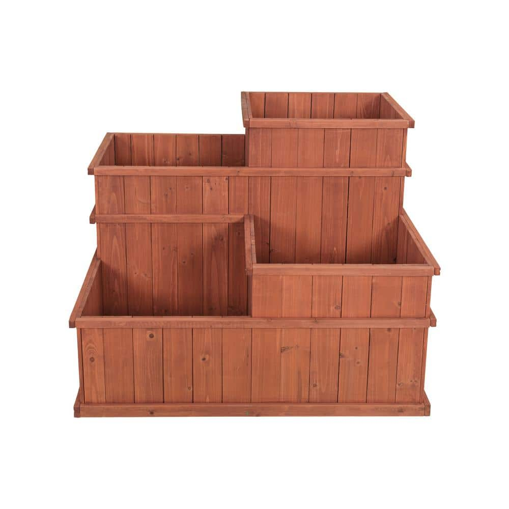 Leisure Season Wooden Multi Level Planter MLP3232