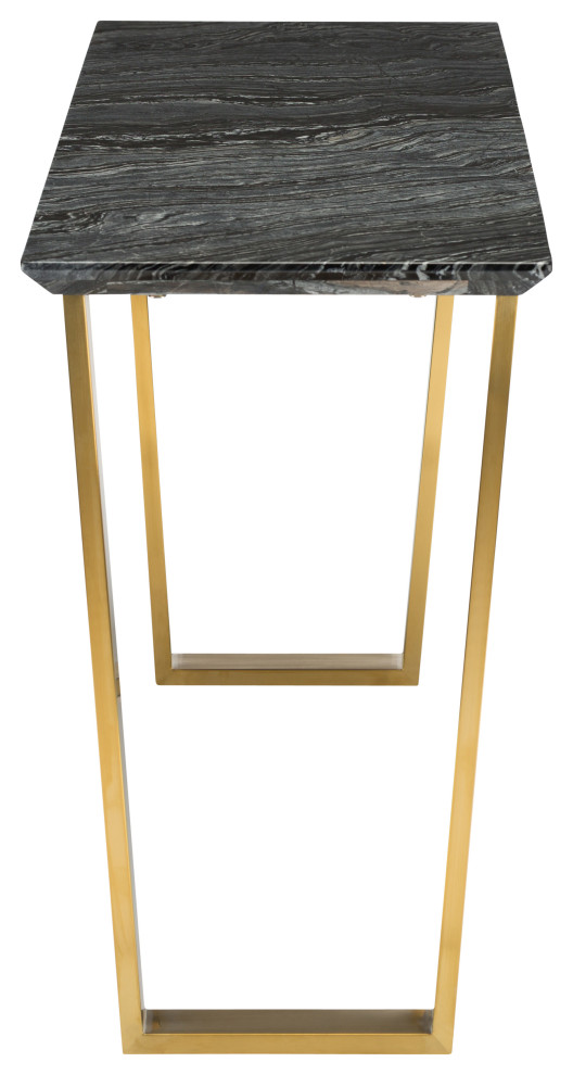 Giacomo Console Table Black Wood Vein Marble Top Brushed Gold   Contemporary   Console Tables   by Rustic Home Furniture Deco  Houzz