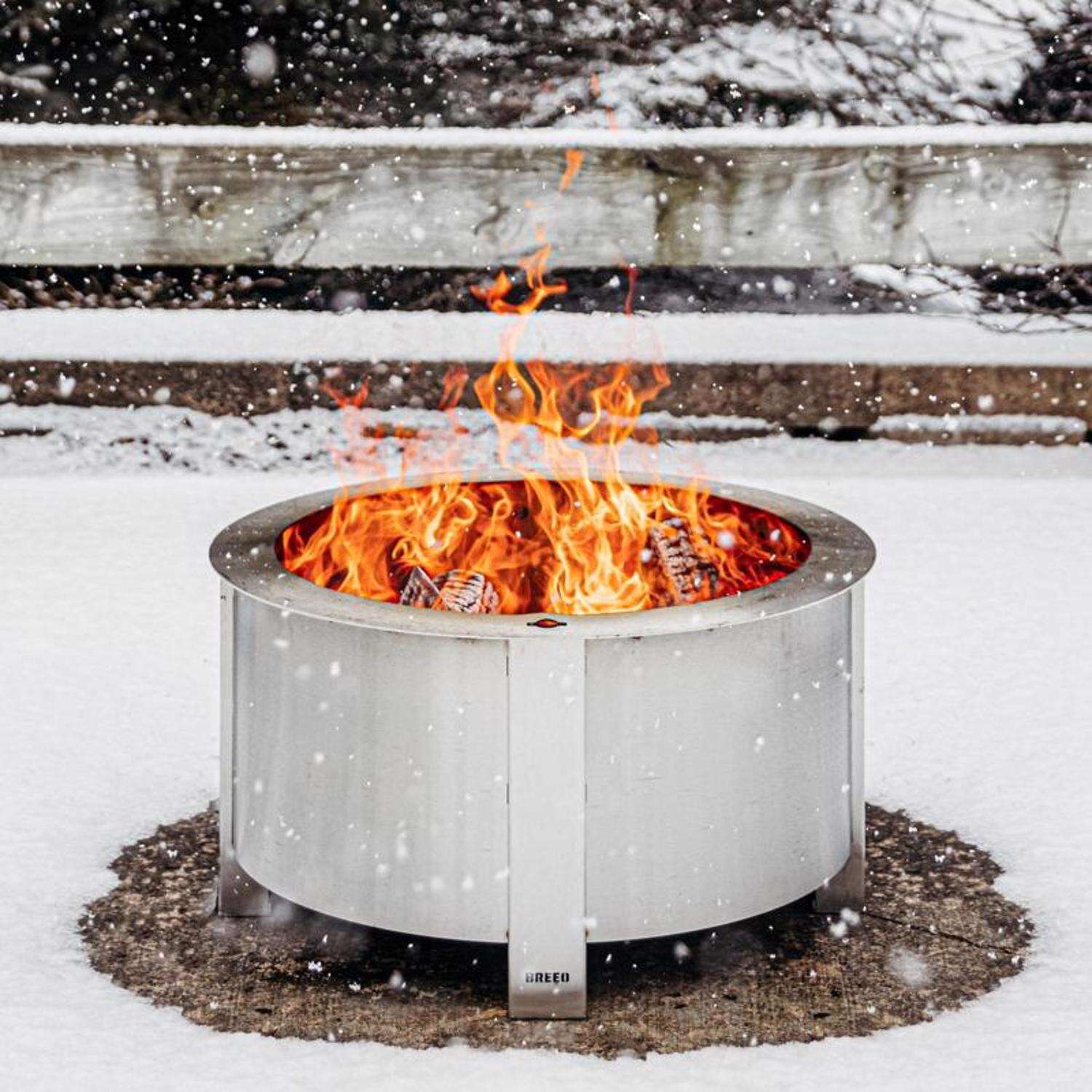 Breeo X Series 24 Stainless Smokeless Fire Pit 24 in. W Stainless Steel Outdoor Round Wood Fire Pit