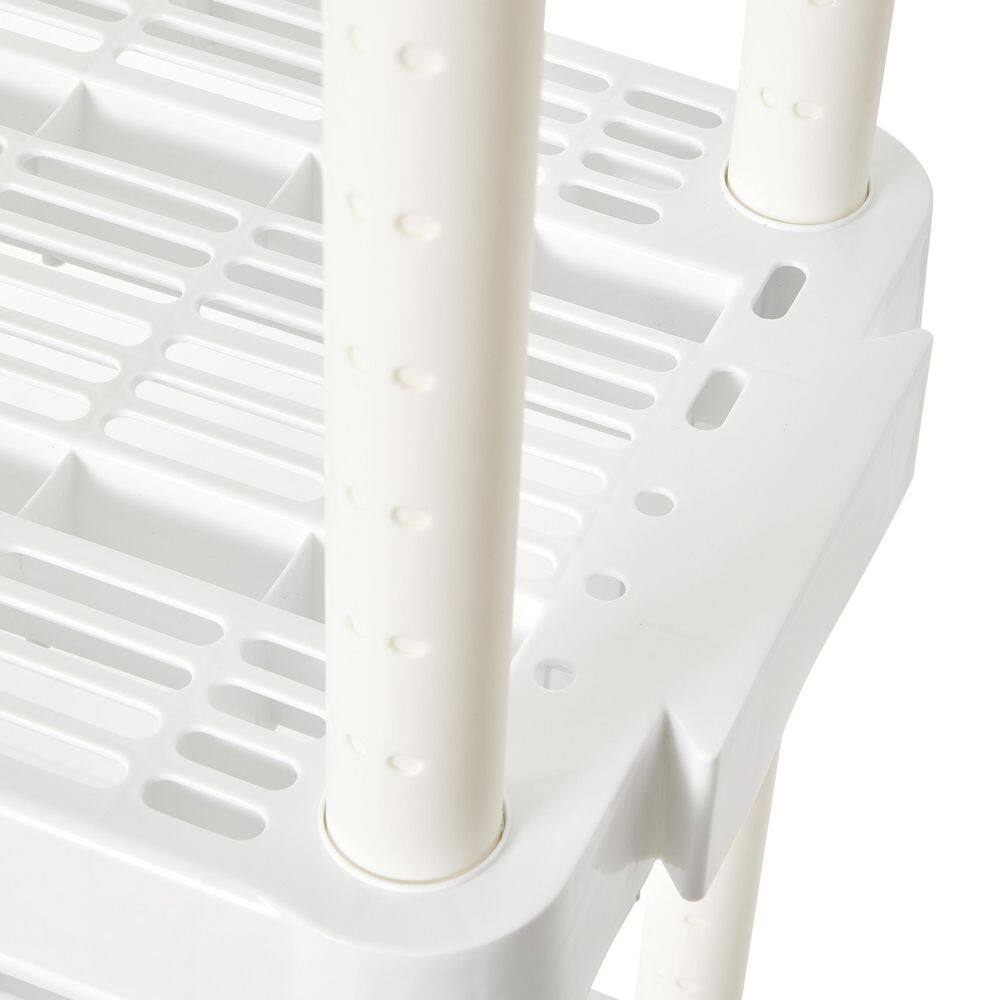 GRACIOUS LIVING Medium Duty Plastic 14 x 32 x 54.5 in. 4 Tier Ventilated Shelving Units White (2 Pack) 2 x GL91072MAXIT-1C