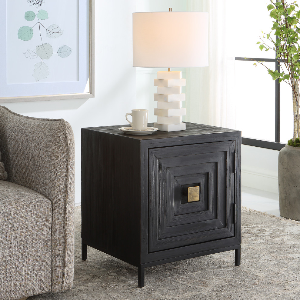 Uttermost Aiken Geometric cabinet / end table   Transitional   Side Tables And End Tables   by GwG Outlet  Houzz