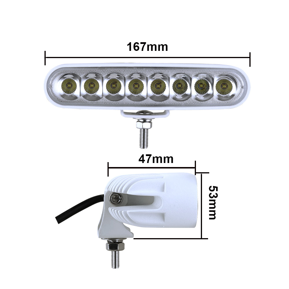 Biglion.x 6.5 inch Waterproof LED Boat Lights Offroad Light Bar 2PCS 80W 8600LM Flood Beam Slim Marine Dock Deck Pods Universal Fit for Boat Truck Car ATV UTE SUV 4x4