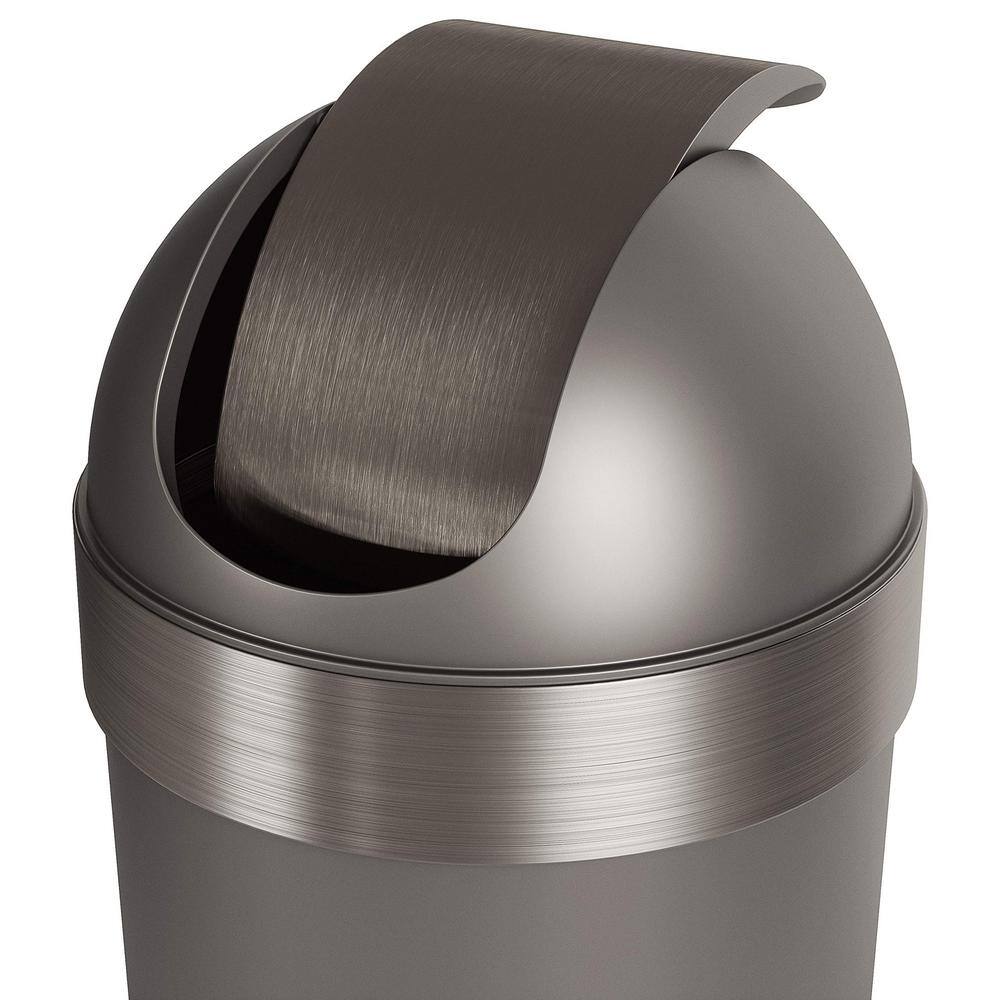 Swing-Top 16.5-Gal. Kitchen Trash Large Garbage Can for Indoor Outdoor or Commercial Use Pewter PU7MQG9N1Y