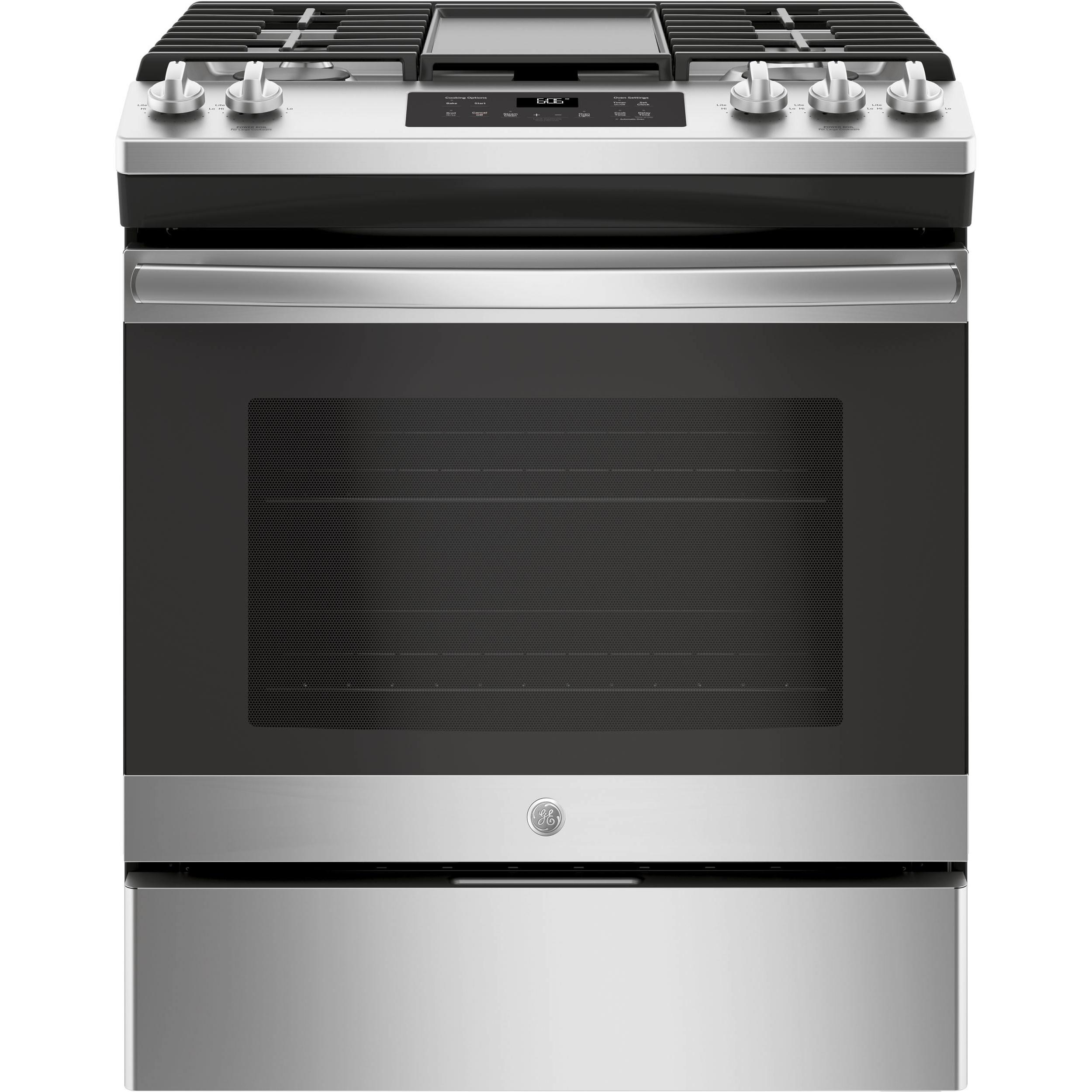 GE 30-inch Slide-in Gas Range with Steam Clean Oven JCGSS66SELSS