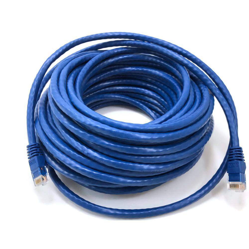 Micro Connectors Inc 150 ft. 24 AWG Cat6 Molded Snaggles RJ45 UTP Networking Patch Cable Blue E08-150BL