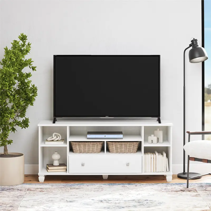 Brett 57 White TV Stand