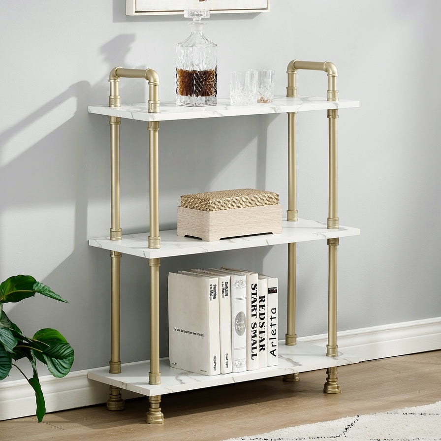 Ivinta Industrial Bookshelf 3/4/5/6 Shelf Bookcase  Rustic Shelves  Modern White Shelves