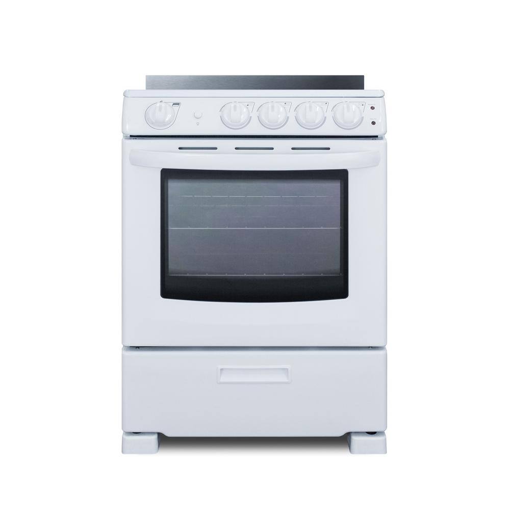 Summit Appliance 24 in. 2.9 cu. ft. Slide-In Electric Range in White REX2421WRT