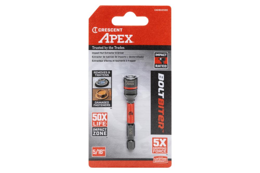 CRESCENT APEX Bolt Biter Impact Nut Extractor and Driver 5/16