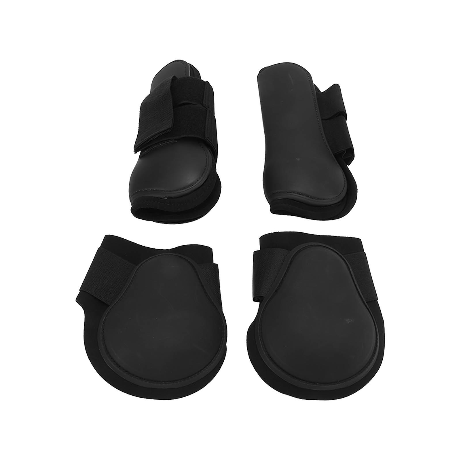 4pcs Horse Front Rear Leg Boots Obstacle Jumping Leggings Boots Horse Leg Protection Gearblack L