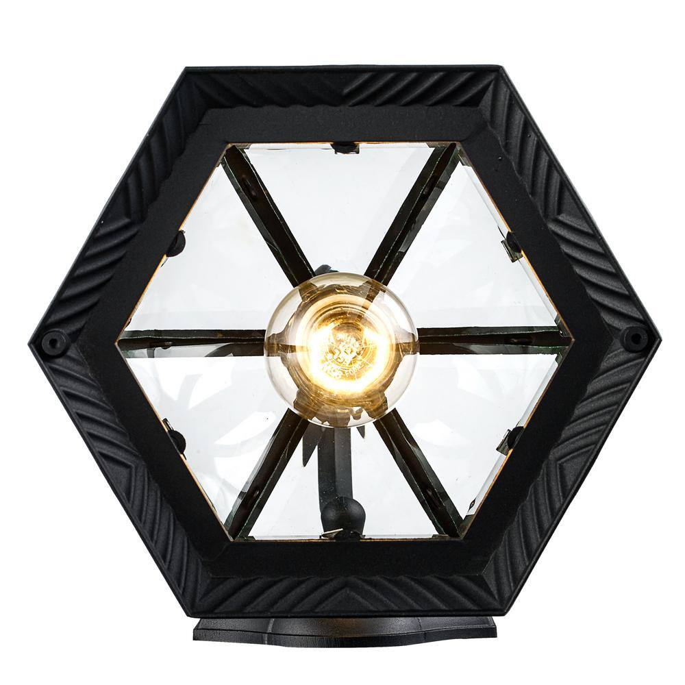 Bel Air Lighting Wentworth 1-Light Small Black Outdoor Wall Light Fixture with Clear Glass (2-Pack) 4181-2 BK