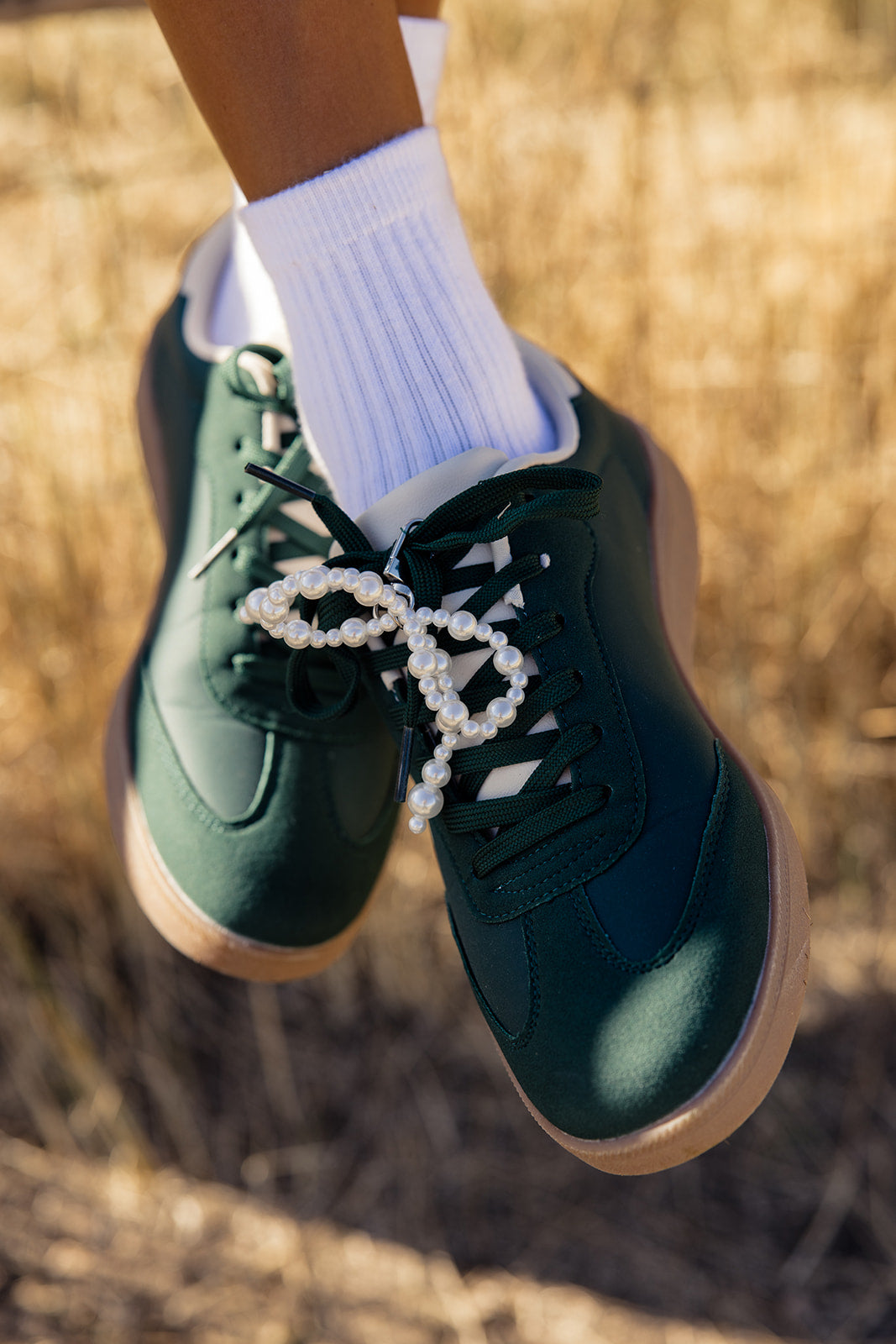 Large Pearl Bow Shoe Charm