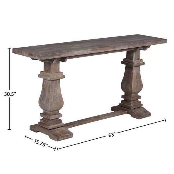 Charleston 63-inch Double Pedestal Mango Wood Console Table