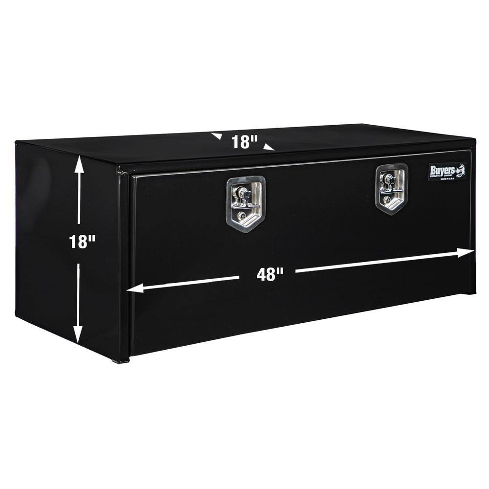 Buyers Products Company 18 in. x 18 in. x 48 in. Gloss Black Steel Underbody Truck Tool Box 1702310