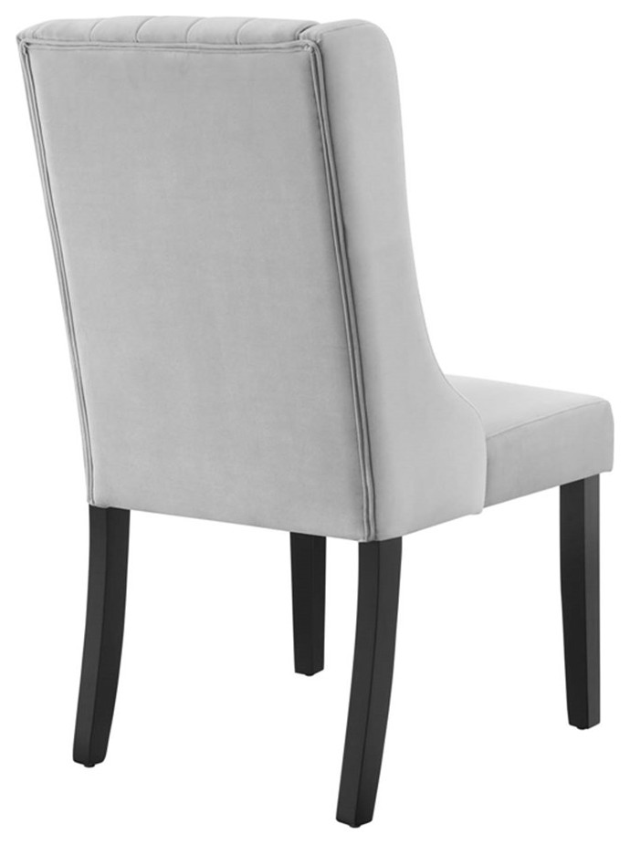 Modway Renew 19.5 quotVelvet Parson Dining Side Chairs in Light Gray (Set of 2)   Transitional   Dining Chairs   by Homesquare  Houzz