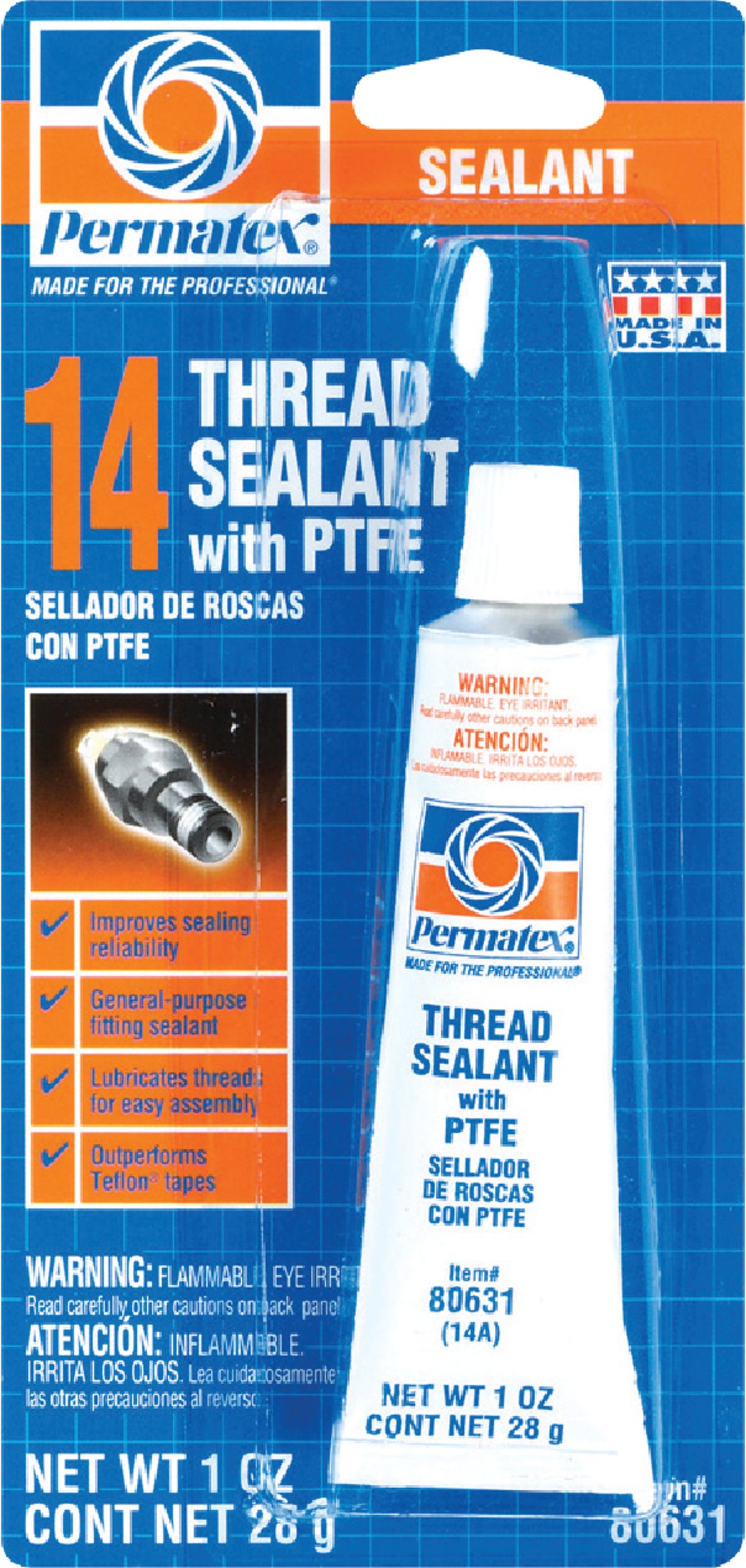 PERMATEX Thread Sealant with PTFE 1 Oz. White