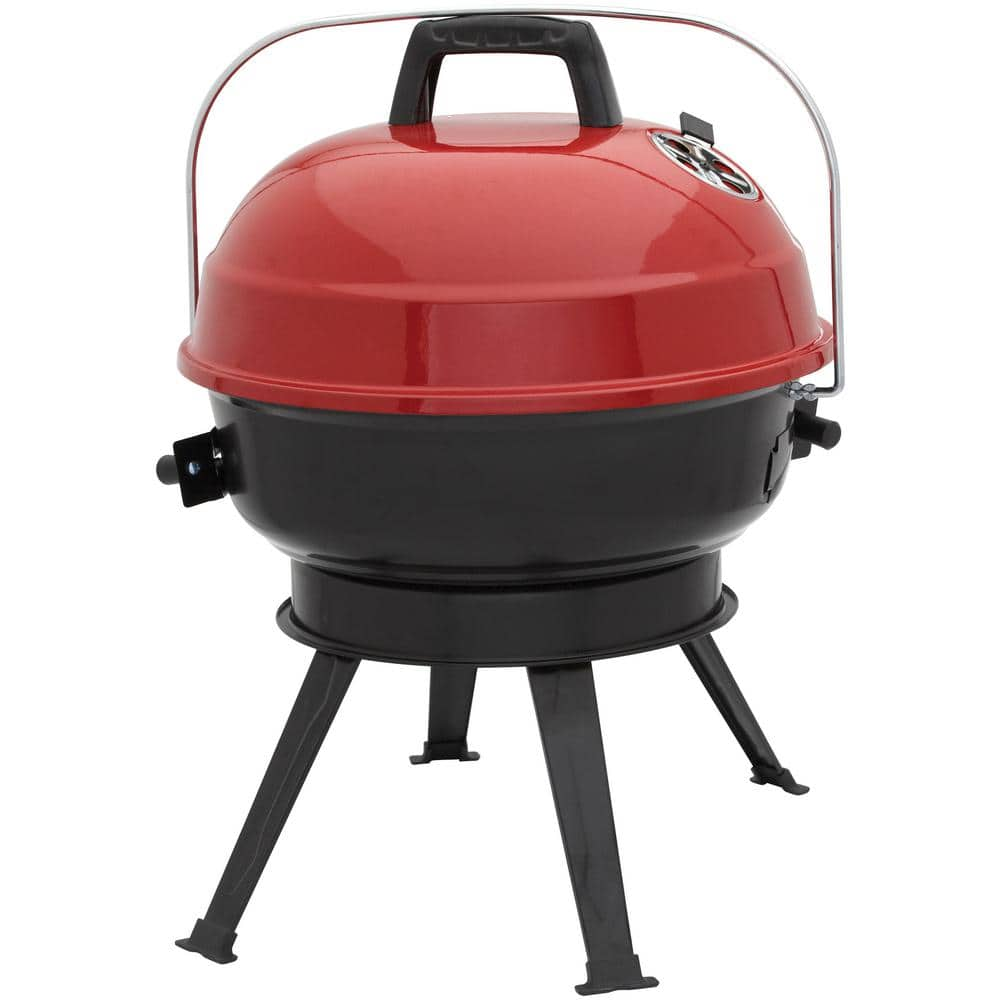 PRIVATE BRAND UNBRANDED 14 in. Portable Charcoal Grill in Red CBT1702HDR