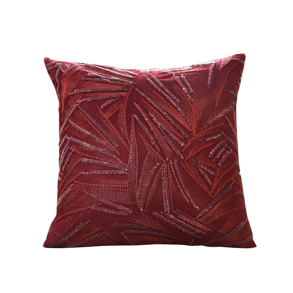 Violet Linen Rosetta Wheat Spikelets Pattern  18 Inch x 18 Inch  Square  Decorative Cushion Cover