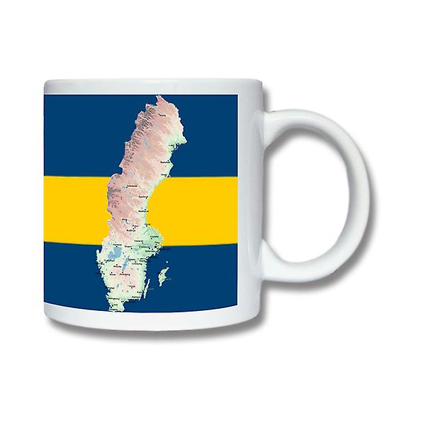 Mug With Swedish Flag and Map