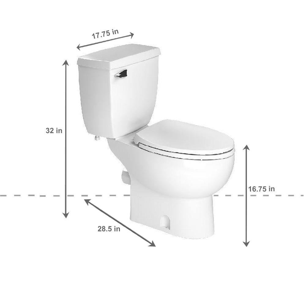 Saniflo SaniAccess3 2-Piece 1.280 GPF Single Flush Elongated Toilet with .5 HP Macerating Pump in White 082.005.087