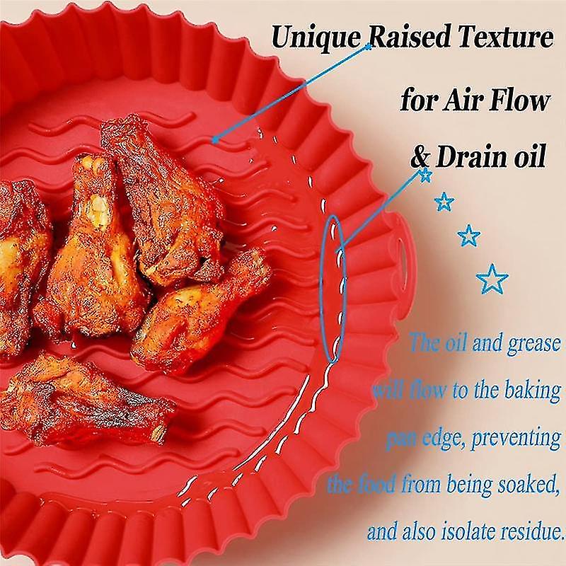 Air Fryer Silicone Pot， Air Fryer Silicone Liners Basket， Reusable Air Fryer Oven Accessories， Easy