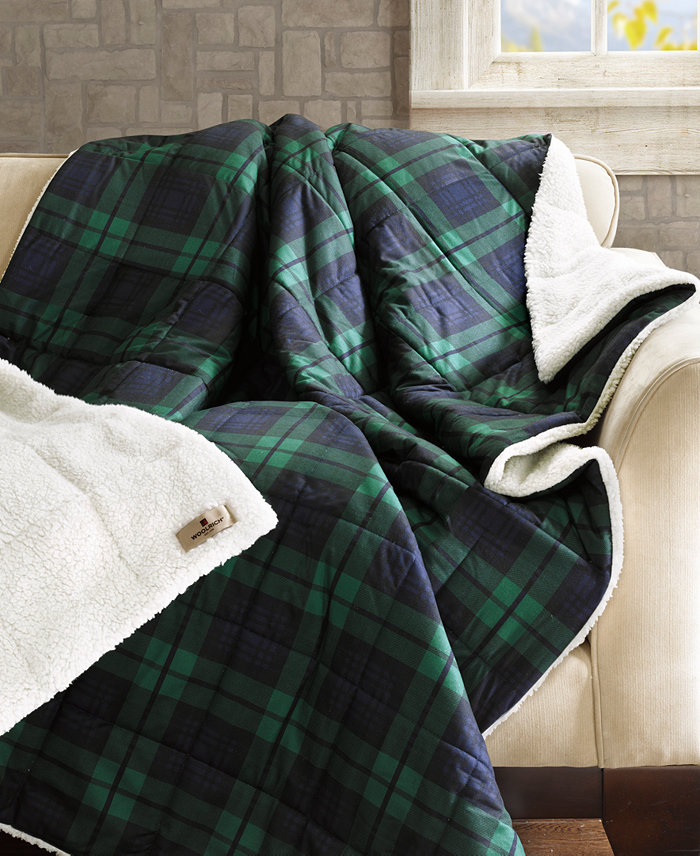 Woolrich Tasha Plaid Sofstpun Down-Alternative Throw，， 50