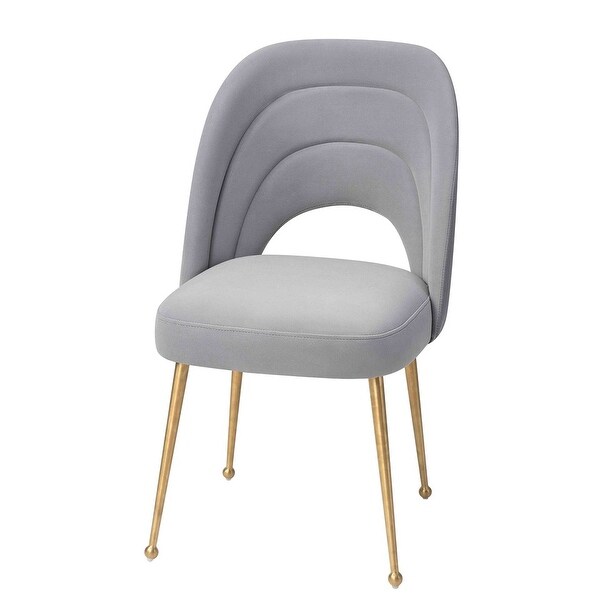 Sia Modern Velvet-upholstered Dining Chair w/ Splayed Steel Legs