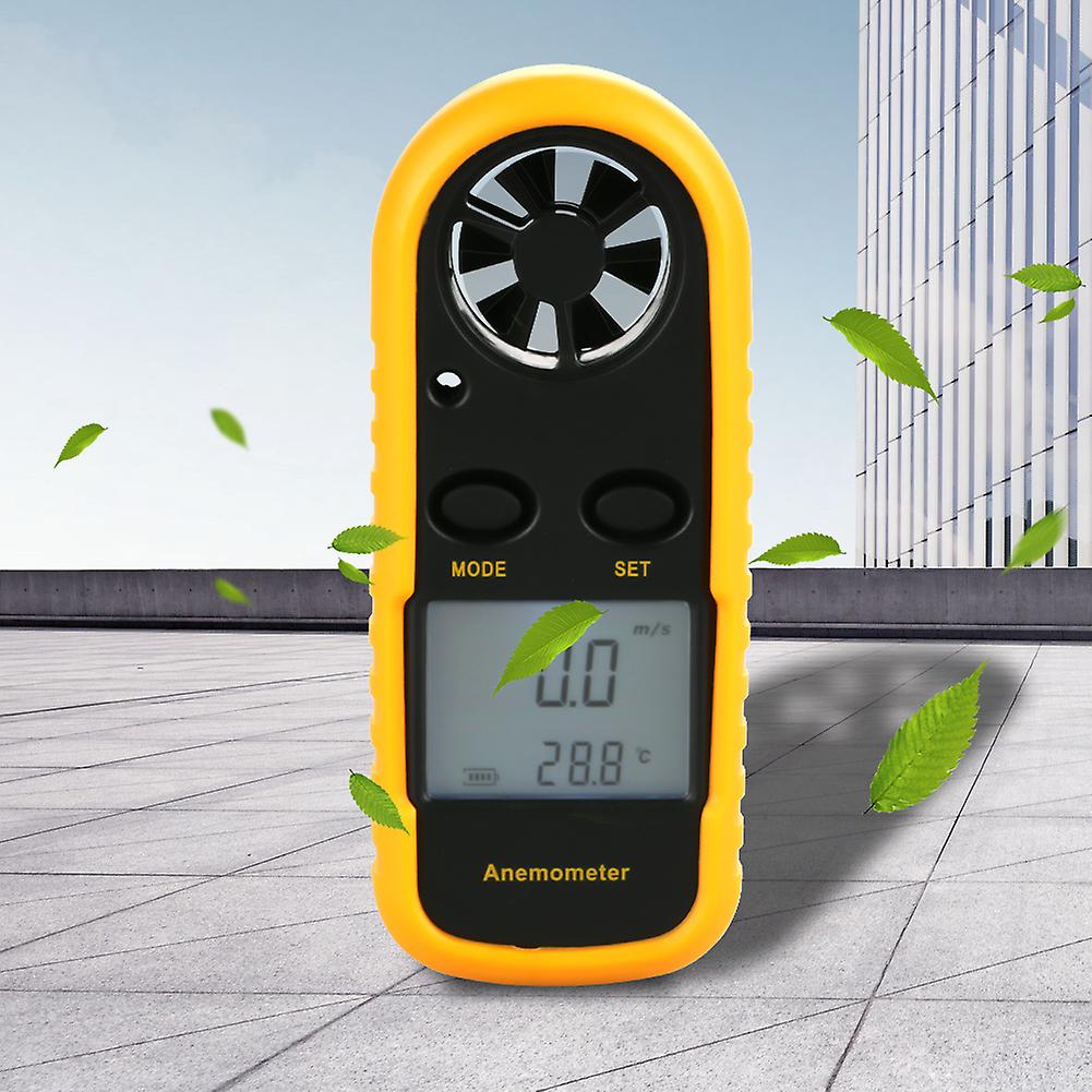 Portable Digital Anemometer Wind Speed Gauge Air Flow Speed Temperature Meter Thermometer