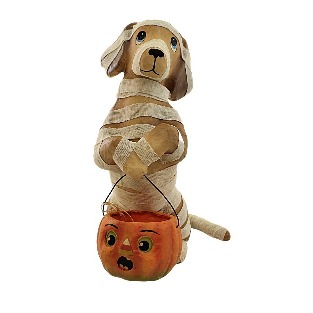 Bethany Lowe Mummy Puppy Paper Mache One Figurine 12 0 Inches Halloween Pumpkin Bucket Tj2320 Paper Brown