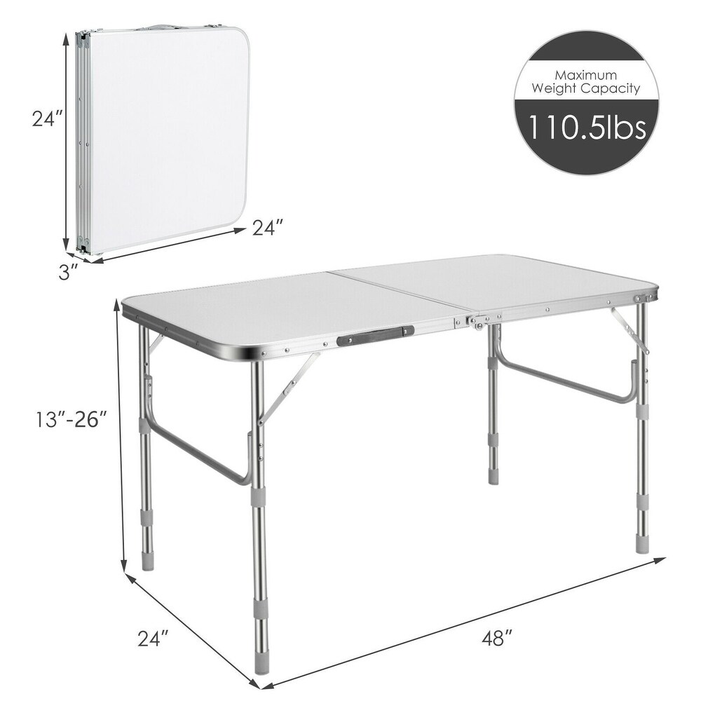 2 Pieces Folding Utility Table with Carrying Handle   48\