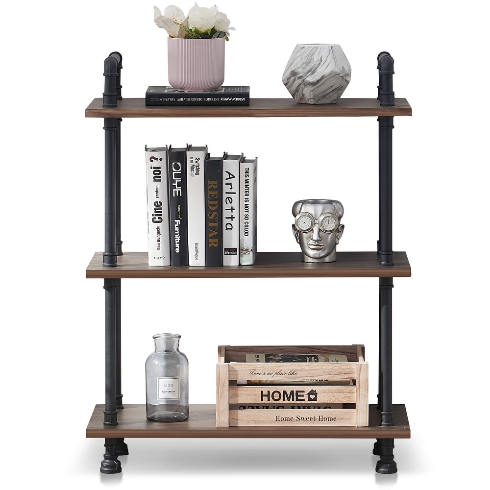 Ivinta Industrial Bookshelf 3/4/5/6 Shelf Bookcase  Rustic Shelves  Modern White Shelves