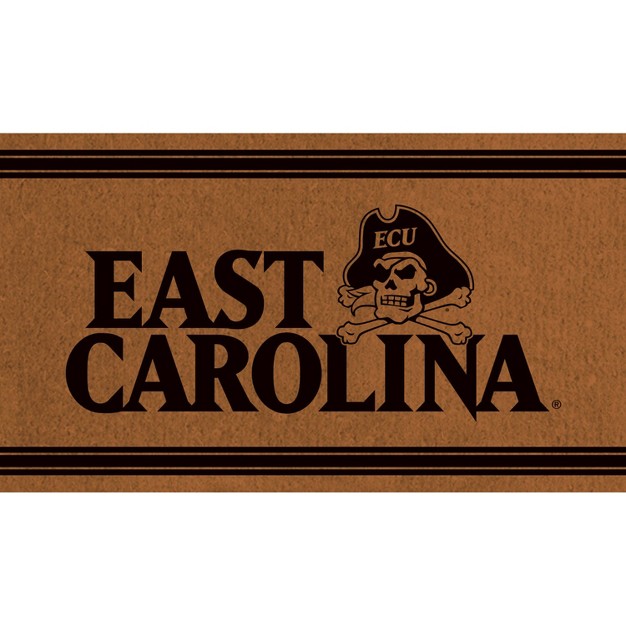 Evergreen East Carolina University Logo Turf Mat Brown 28 X 16 Inches Indoor Outdoor Doormat