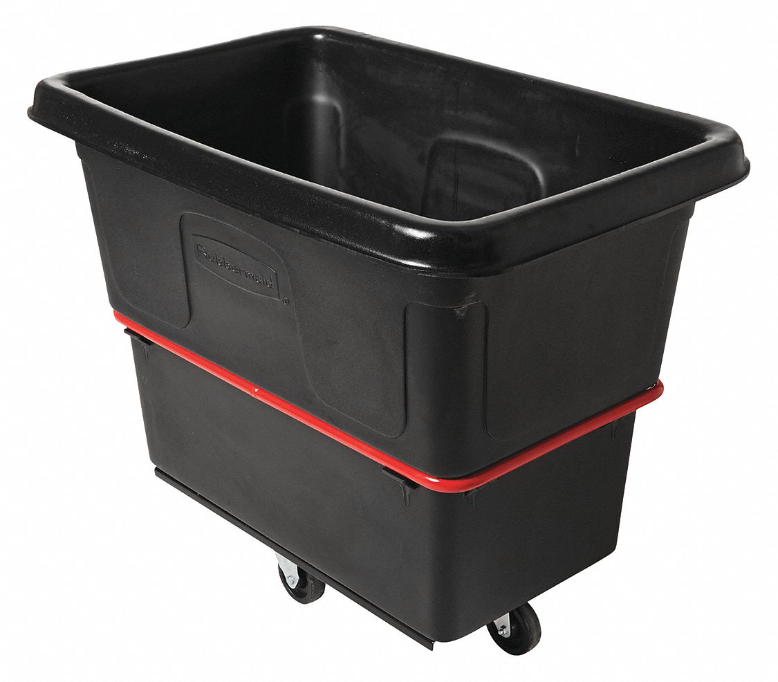 Rubbermaid Cube Truck,HDPE,Black,8.0 cu. ft.  FG470800BLA