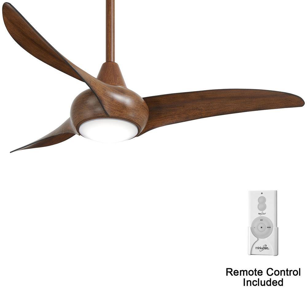 MINKA-AIRE Light Wave 44 in. LED Indoor Distressed Koa Ceiling Fan with Light and Remote Control F845-DK