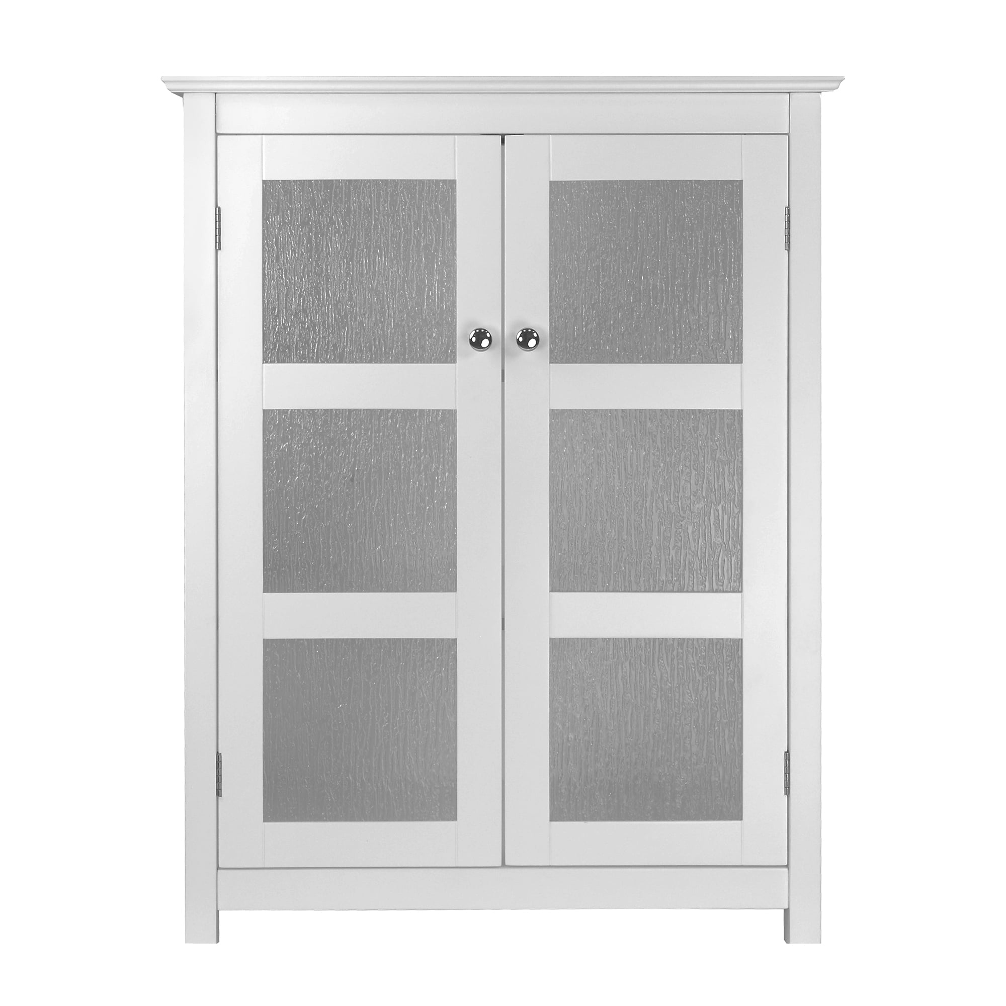 Teamson Home Connor Floor Cabinet with 2 Glass Doors Cover white