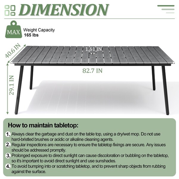 VredHom Outdoor Patio Aluminum Dining Table