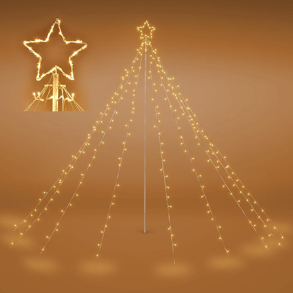 Yescom Christmas Tree Light 9 String Lights with Star & Pole