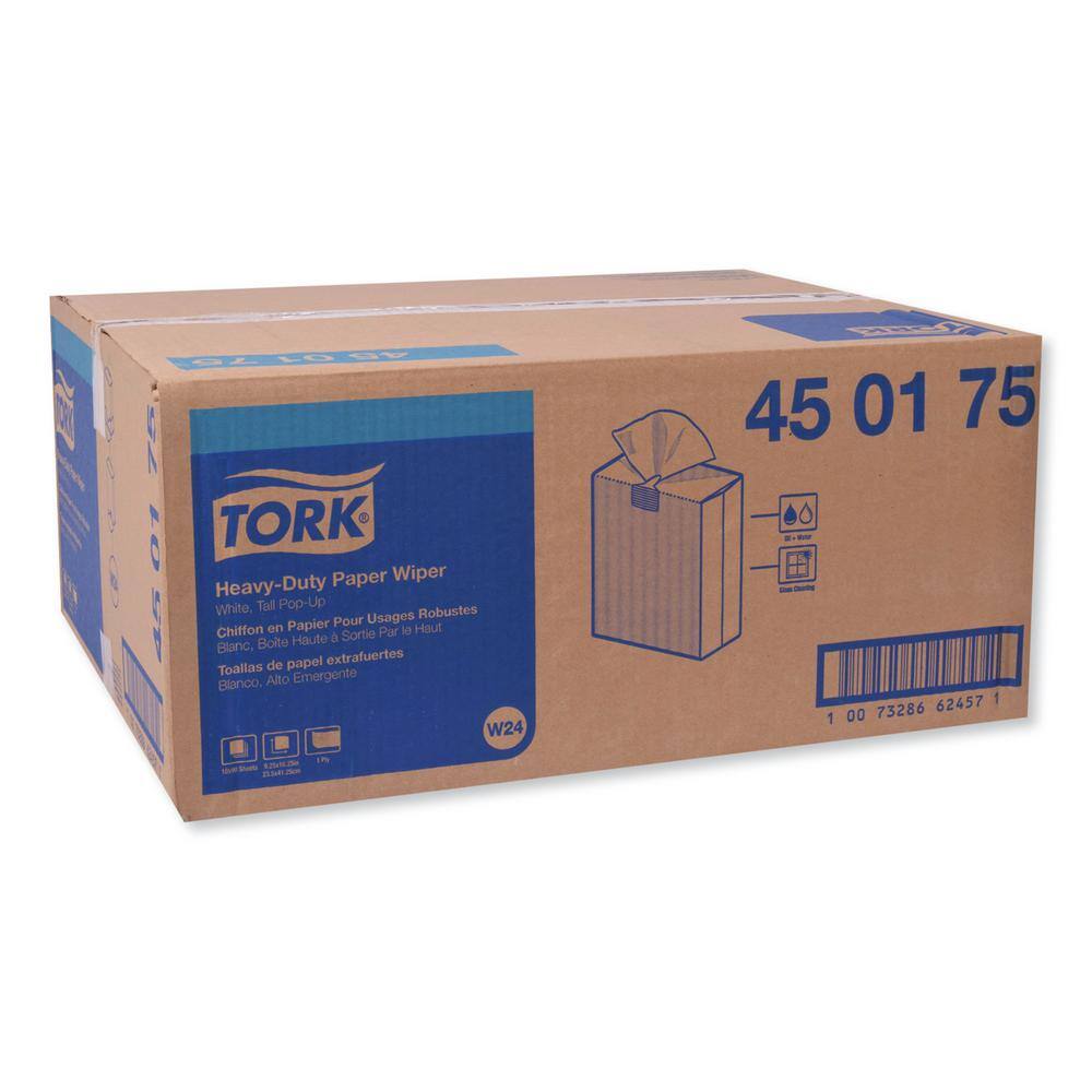 TORK White Heavy-Duty 9.25 in. x 16.25 in. Paper Cleaning Wipes (90-WipesBox 10 BoxesCarton) TRK450175