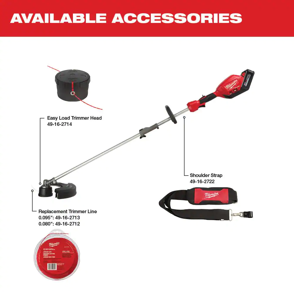 Milwaukee 2825-20ST M18 FUEL 18V Lithium-Ion Cordless Brushless String Grass Trimmer with Attachment Capability (Tool-Only)