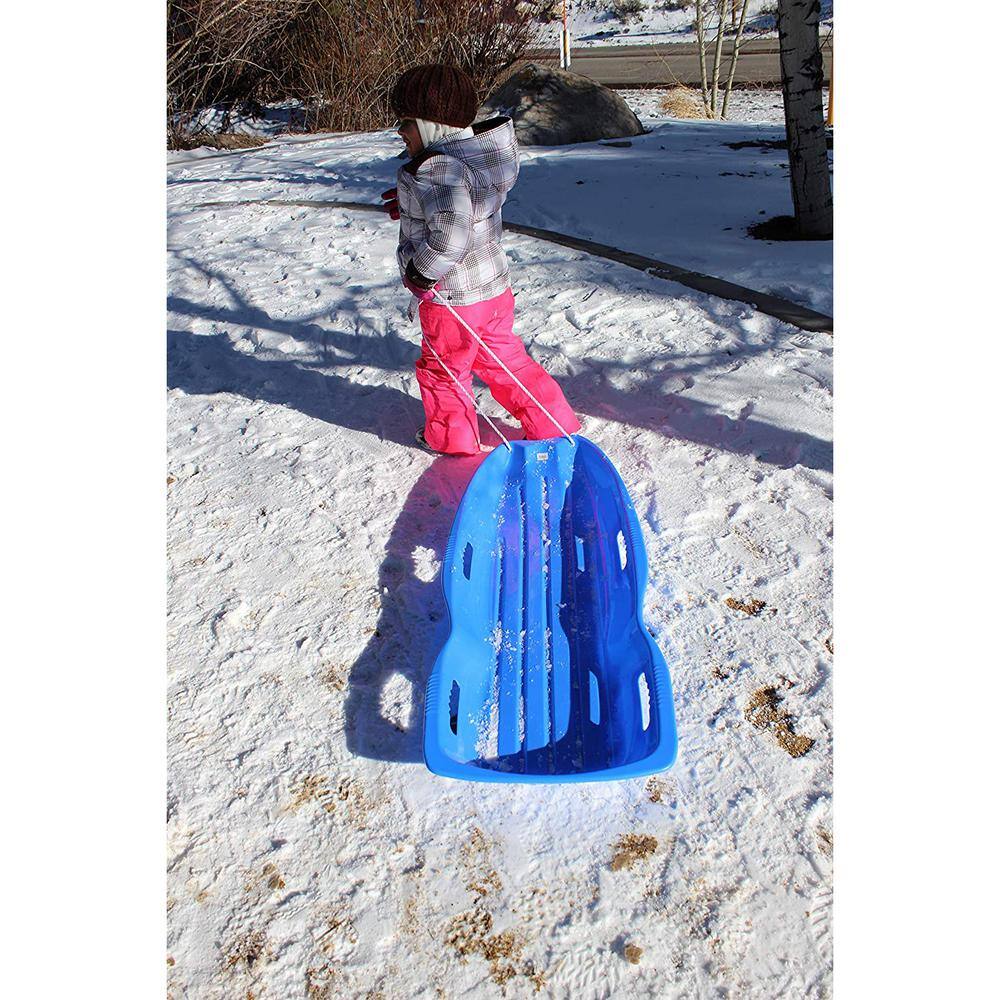 Slippery Racer Downhill Xtreme Adults and Kids Toboggan Snow Sled Blue SR980B